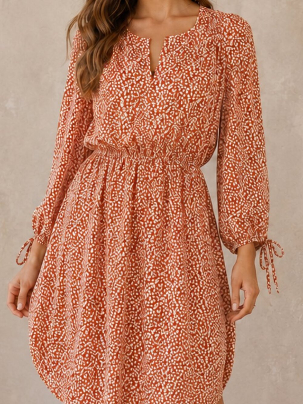 Collective Concepts Burnt Orange Flowy Dress Size S